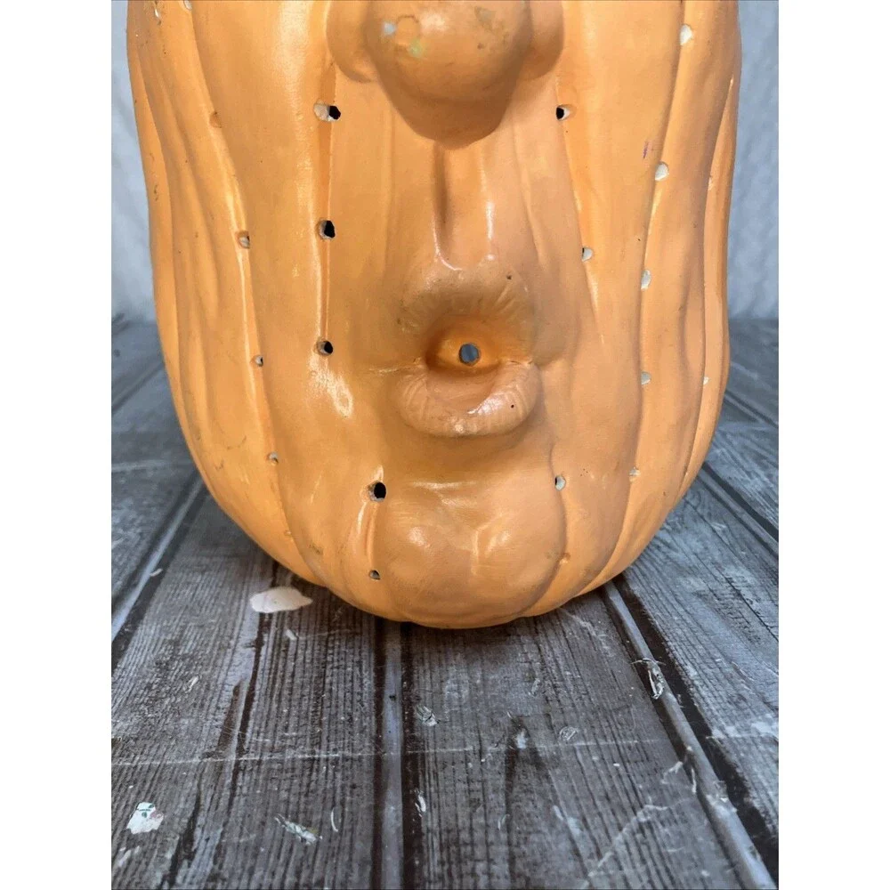 VTG 1980’s 12” Scioto Ceramic Halloween Pumpkin Jack O Lantern Candle Cover Mold
